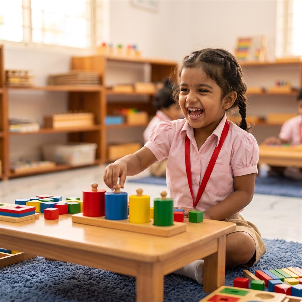 Happy Indian child at Kudos Play School